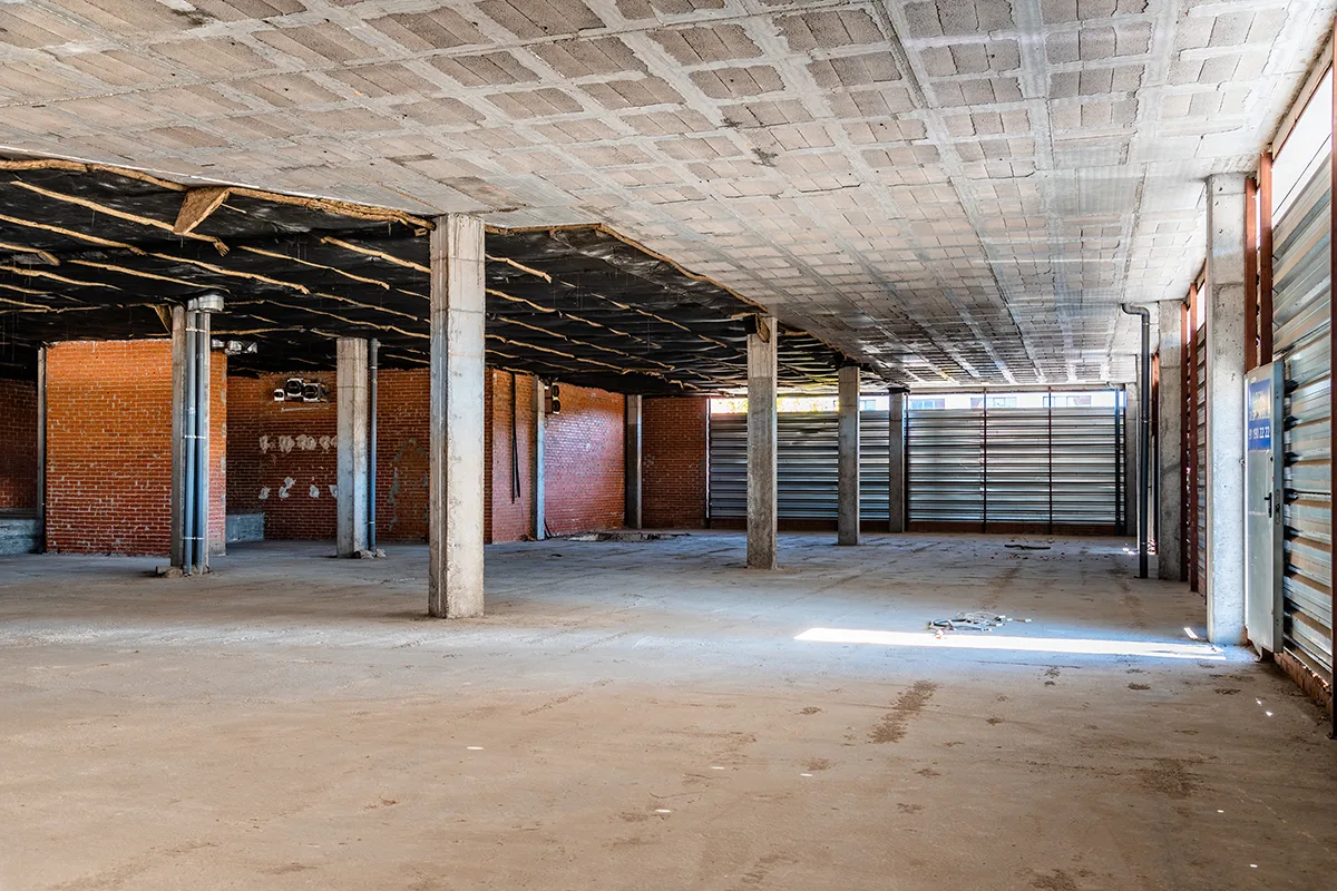 Interior View Of Unfurbished Commercial Space Ready For Rental